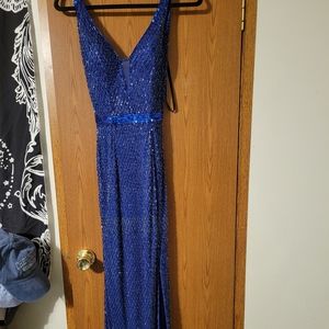 Prom dress, royal blue size 00. Slightly hemmed